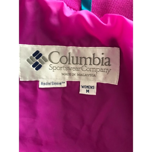 Vintage Columbia Sz M Bugaboo Shell Only Jacket Pink and Turquoise - Picture 9 of 9